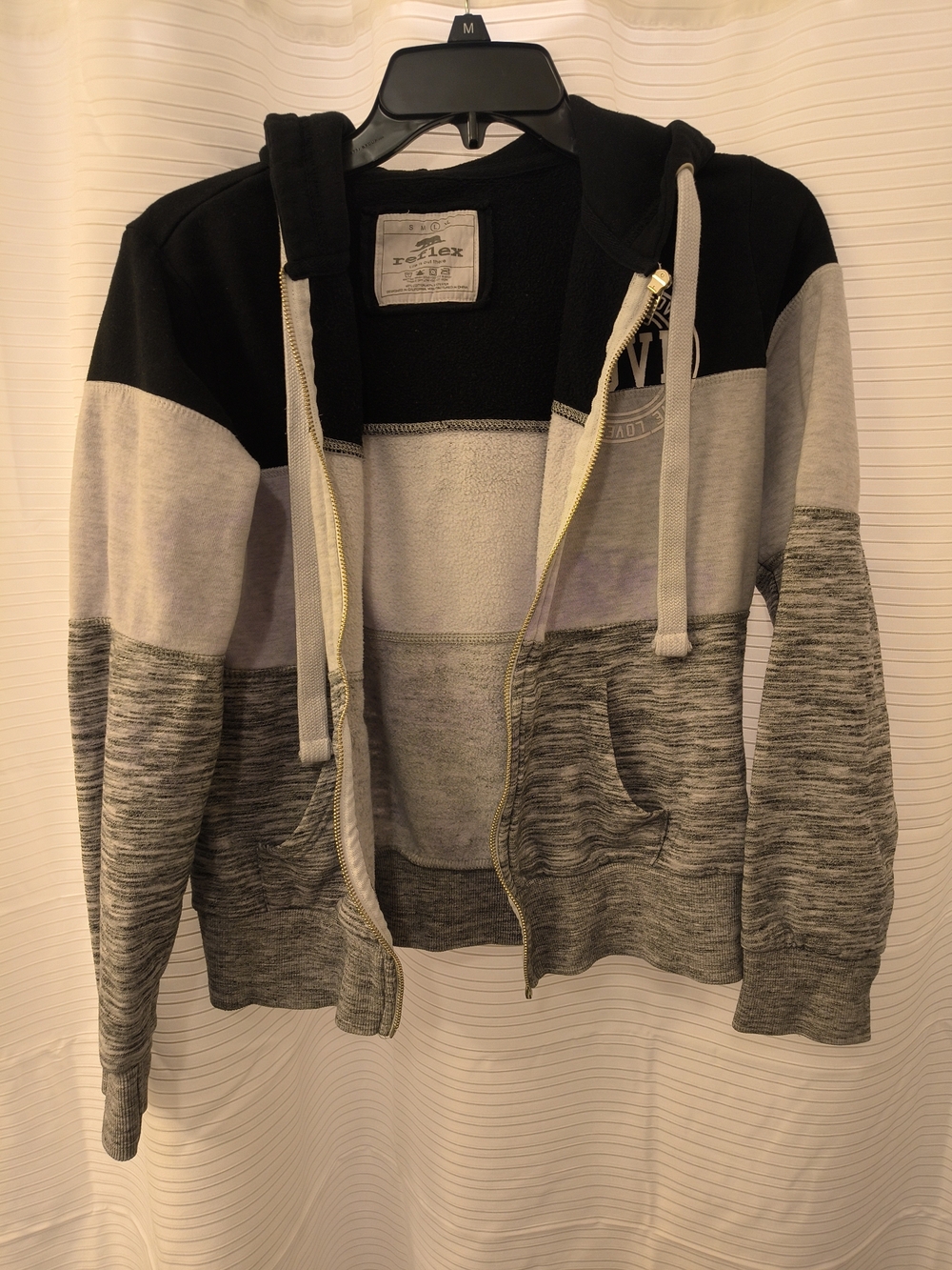 Reflex Men’s Black and Gray Colorblock Zip Hoodie